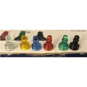 lot Of 60 Vintage Pawns 1” Replacement chess Yellow red Clear Blue Green Black
